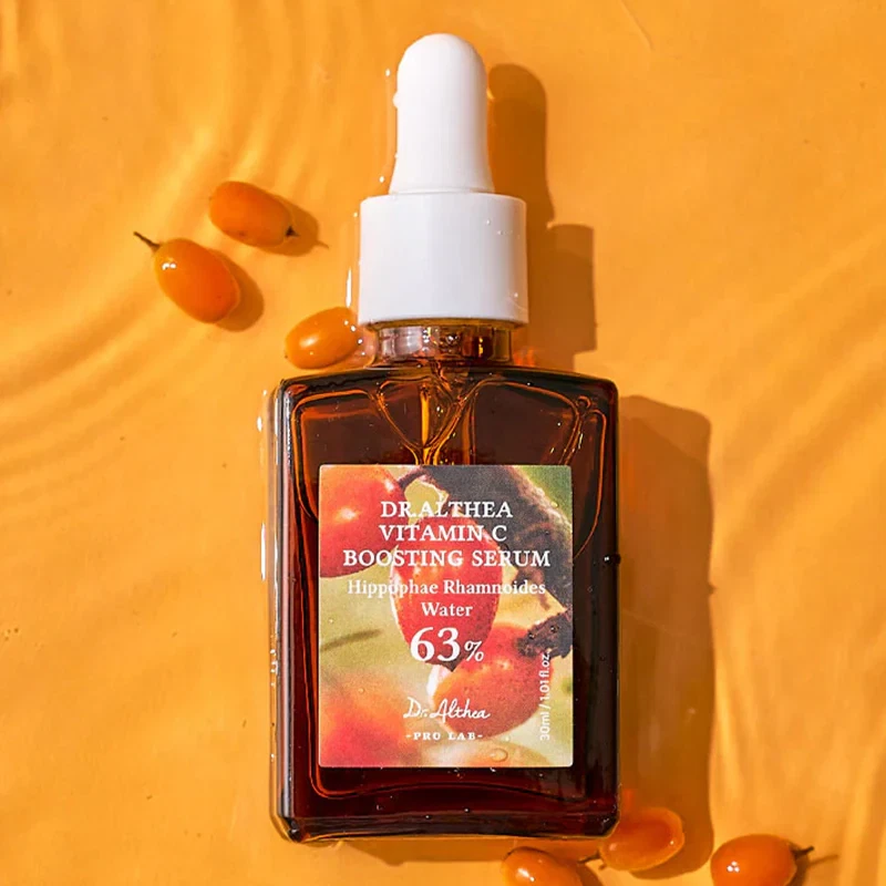 Dr Althea Vitamin C Boosting Serum swimming with sea buckthorn berries