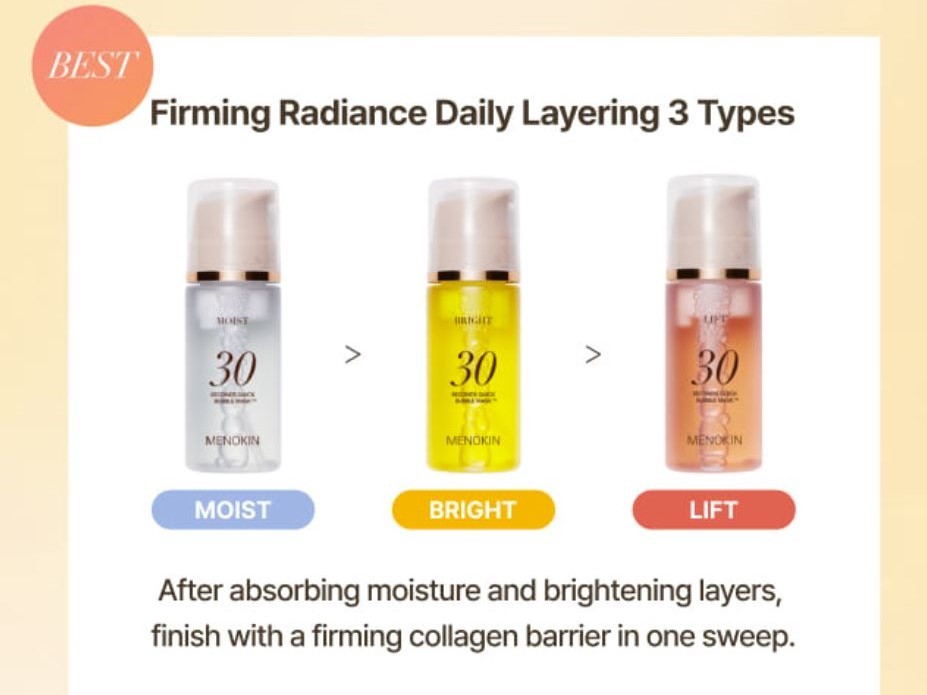 Menokin 30 Second Bubble Mask Radiance Layering Technique