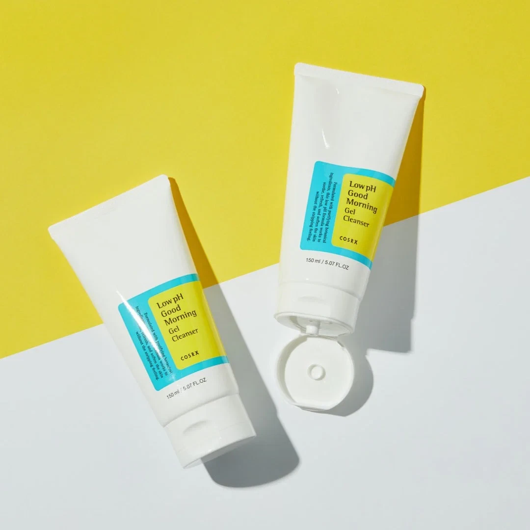 Cosrx Low pH Good Morning Gel Cleanser on yellow background