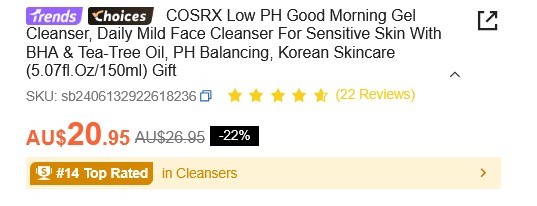 Website screenshot selling fake Cosrx products - pretending to be from South Korea