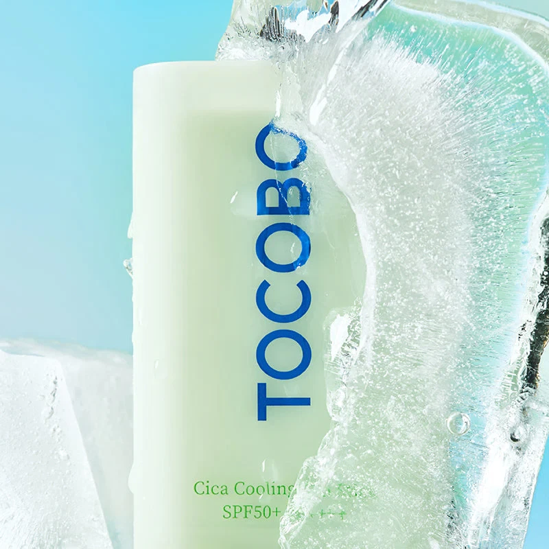 Tocobo Cica Cooling Sun Stick encased in ice