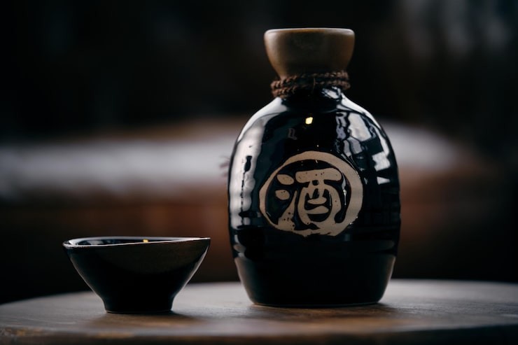 Traditional Sake bottle and cup