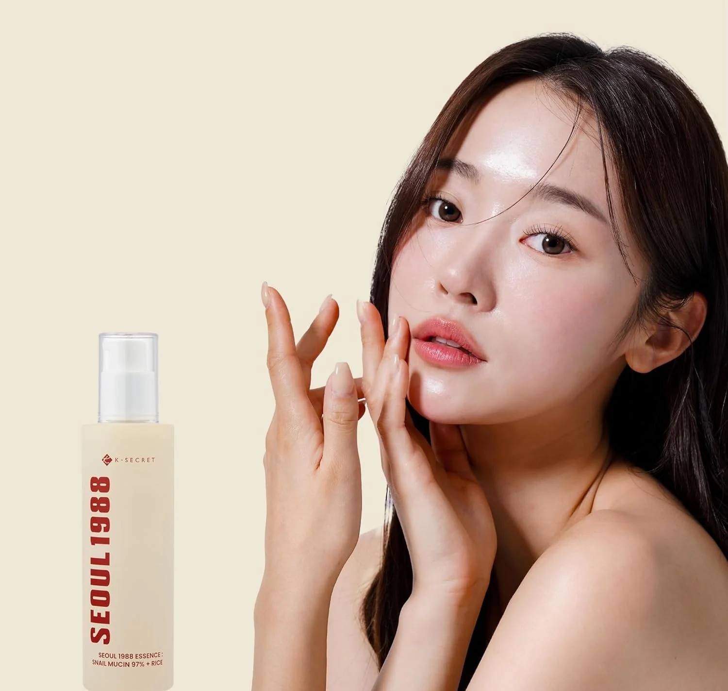 KSECRET Seoul 1988 Essence Snail Mucin 97% + Rice with posing model