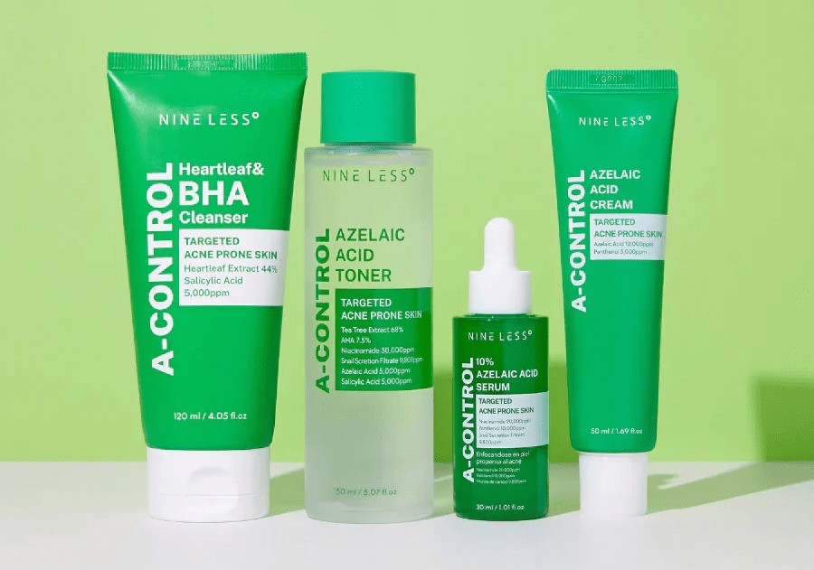 Nine Less Azelaic Acid Range - Including Cleanser, Toner, Serum and Cream