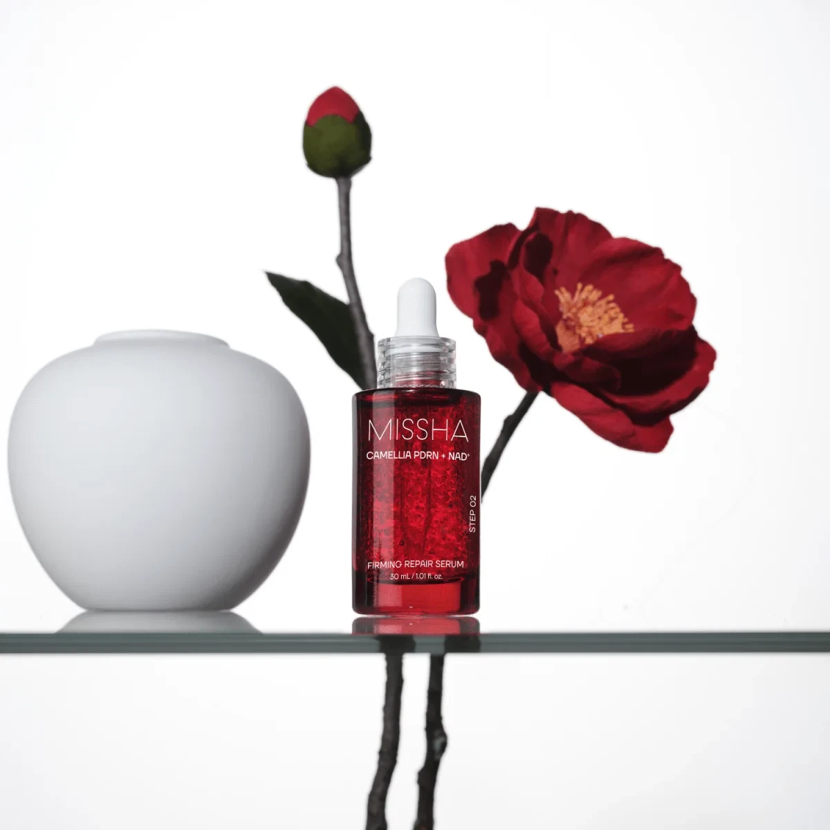 Missha PDRN NAD+ Firming Repair Serum with camellia flower