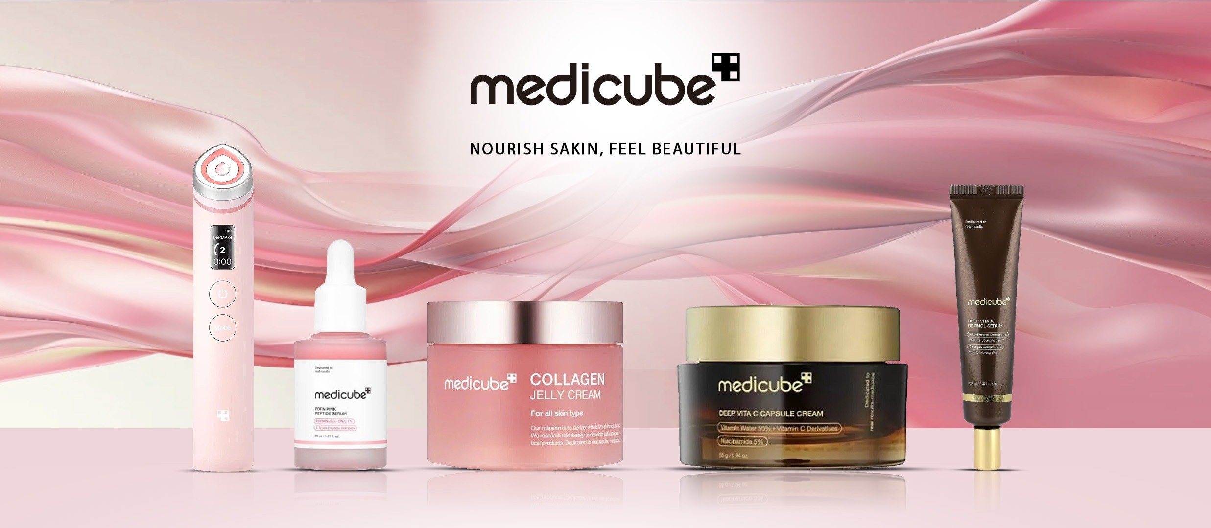 Medicube Skincare Range Banner with PDRN and AGE-R Booster Pro