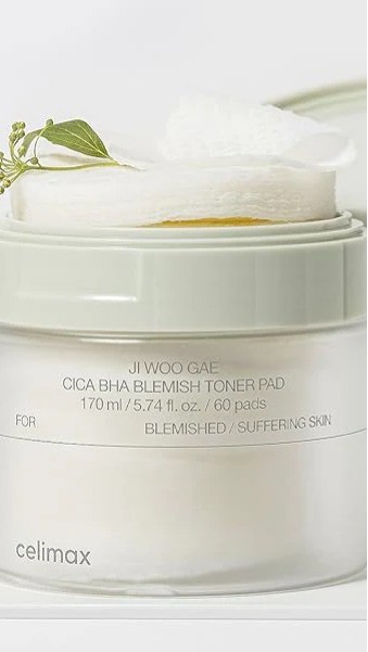 Celimax Ji Woo Gae Cica BHA Blemish Toner Pad 60ea