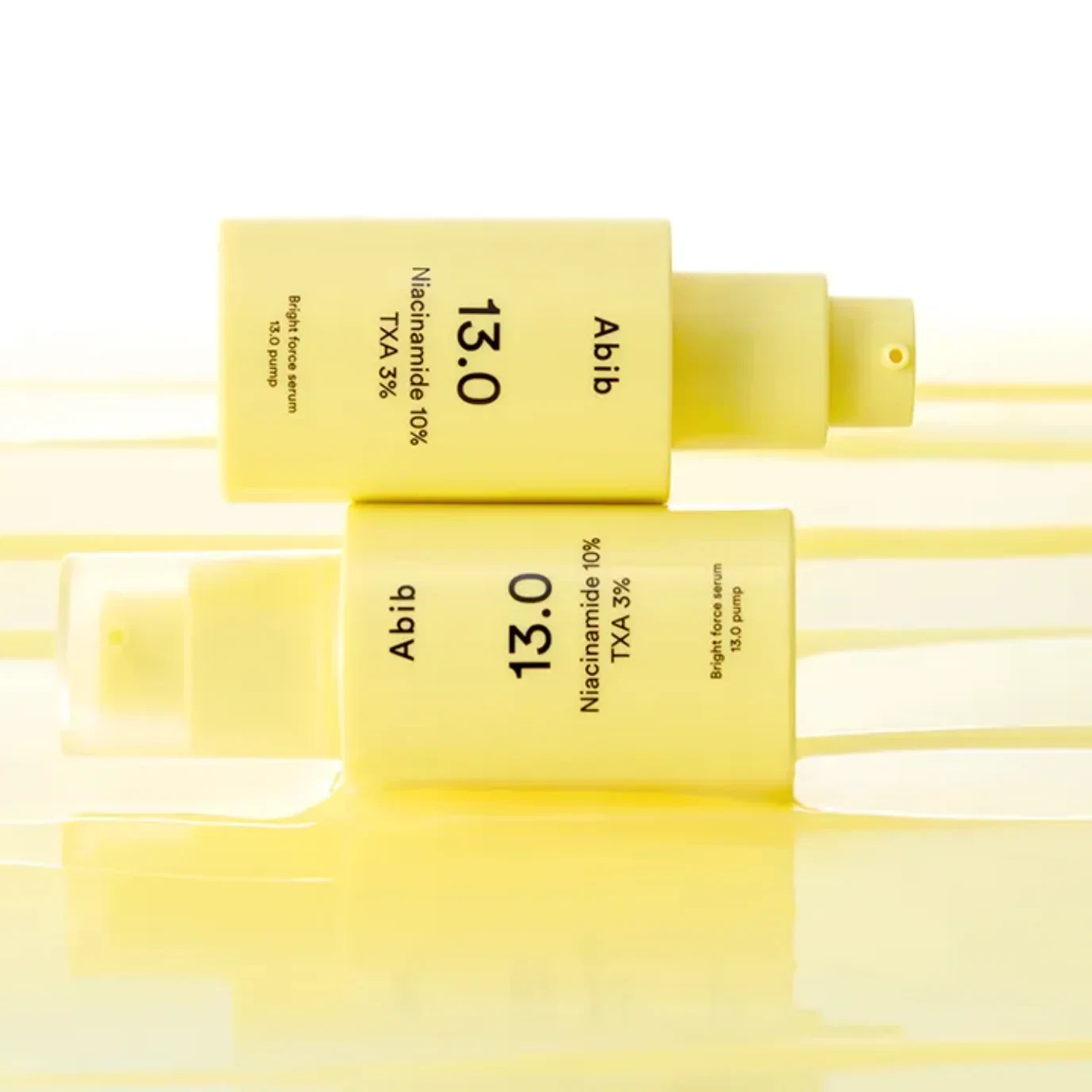 Abib Bright Force Serum lying in a pool of serum