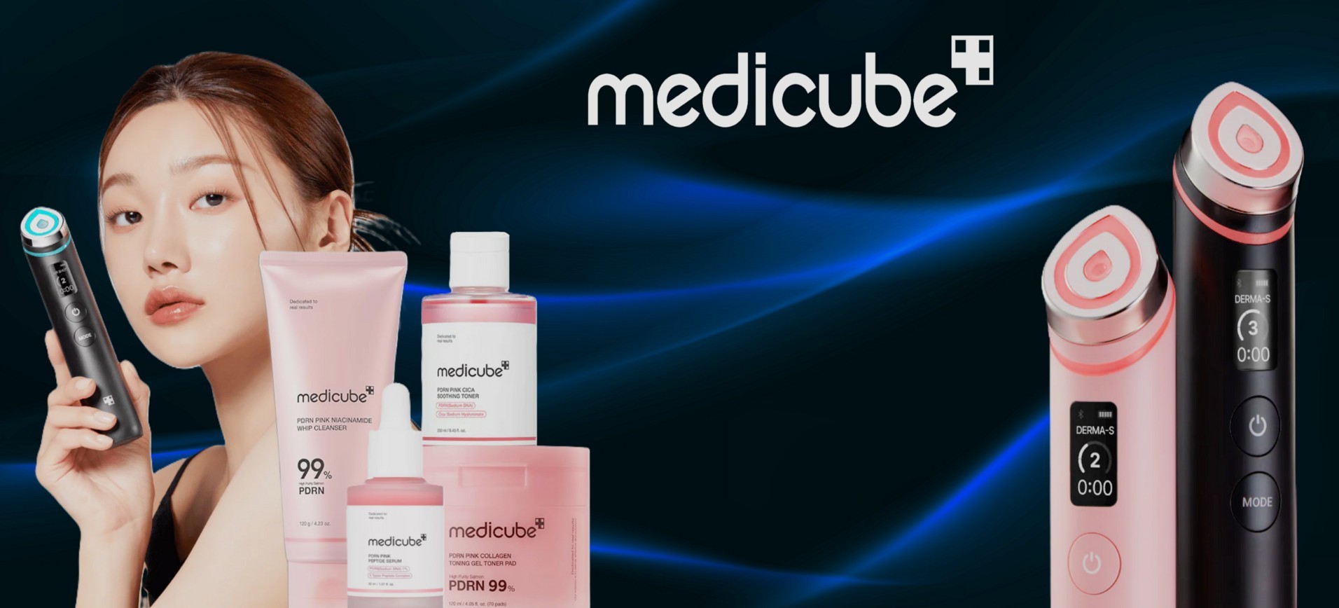 Medicube Skincare Range Banner with PDRN and AGE-R Booster Pro