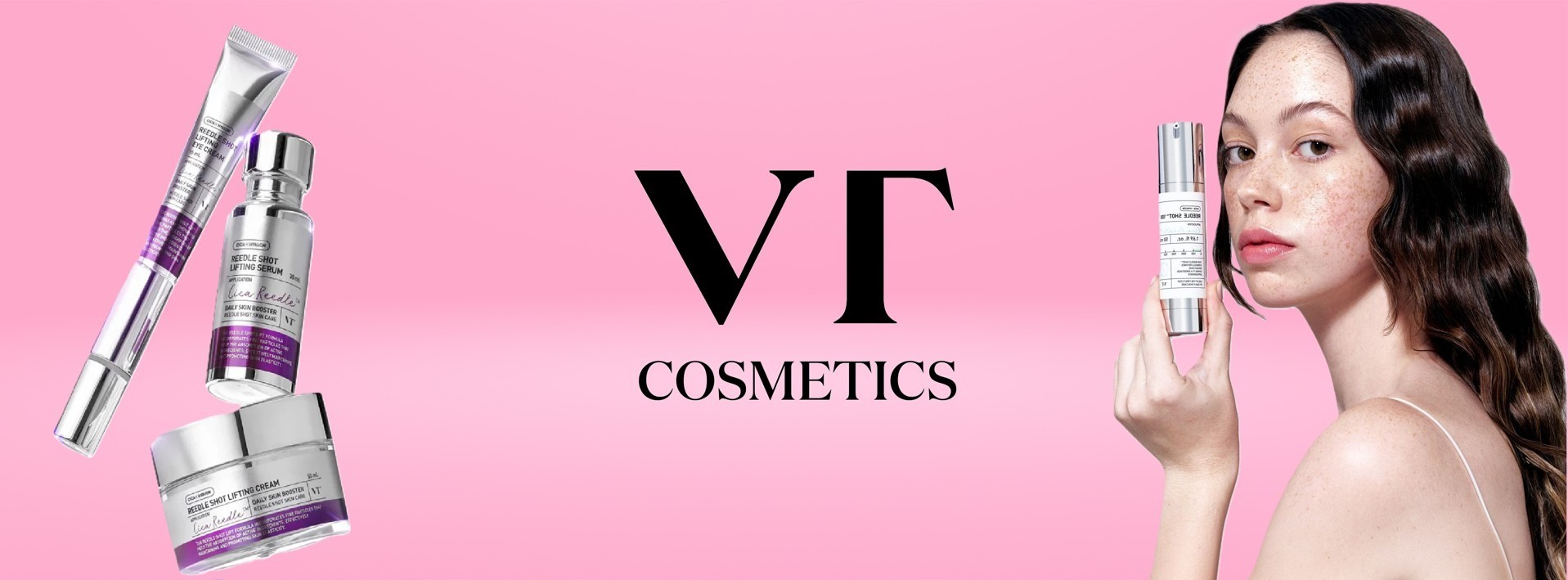 VT Cosmetics Skincare Range including Reedle Shot and Model