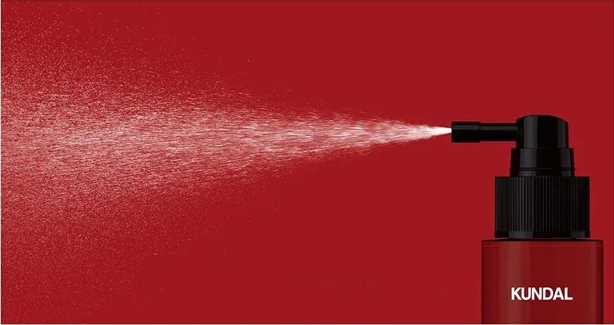 Kundal Head Spa & Scalp Care + Scalp Tonic spray action shot