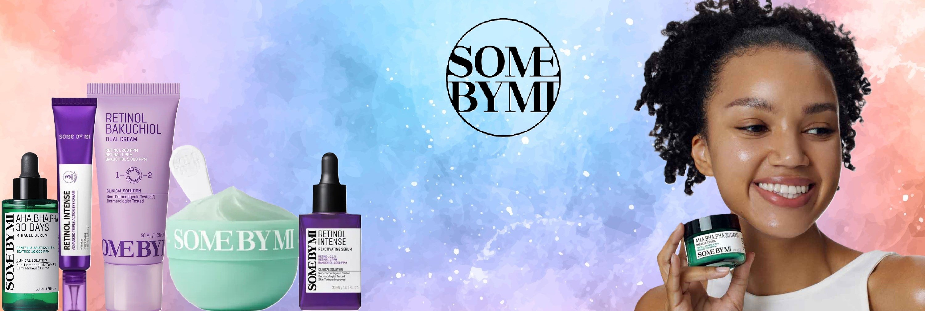 Some By Mi Range with Model and Logo