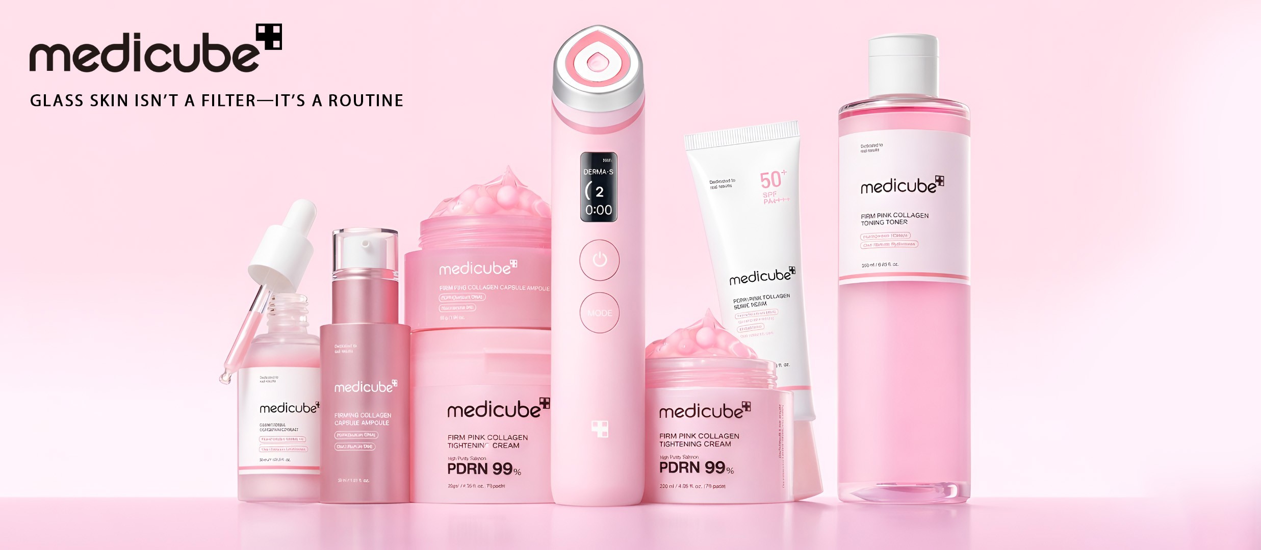 Medicube Skincare Range Banner with PDRN and AGE-R Booster Pro