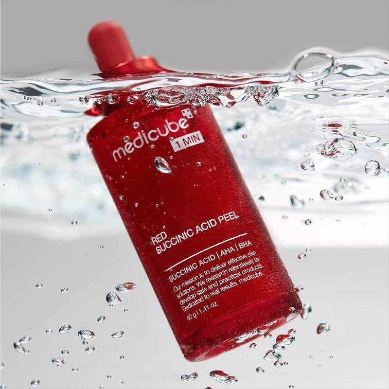 Medicube Red Acne Succinic Acid Peel under clear water