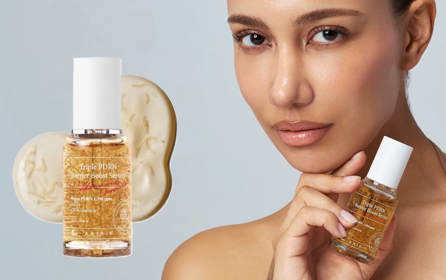 Axis Y Triple PDRN Barrier Boost Serum with Model