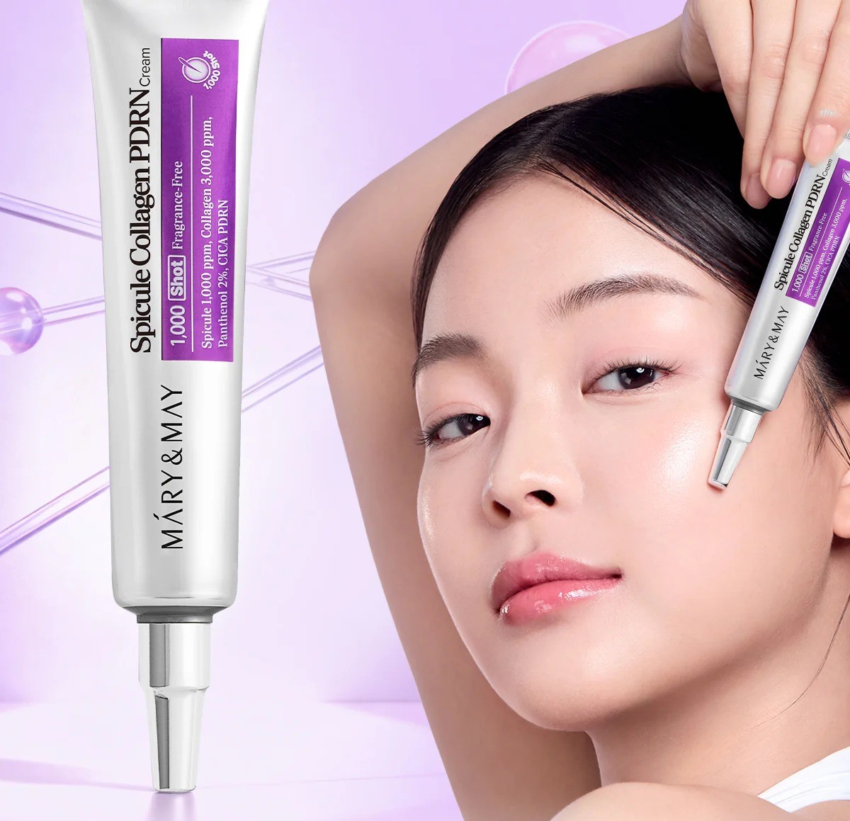 Mary&May Collagen 1000 PDRN Cream with model