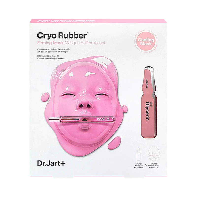 Dr Jart+ Cryo Rubber Mask pack showing mask and ampoule set