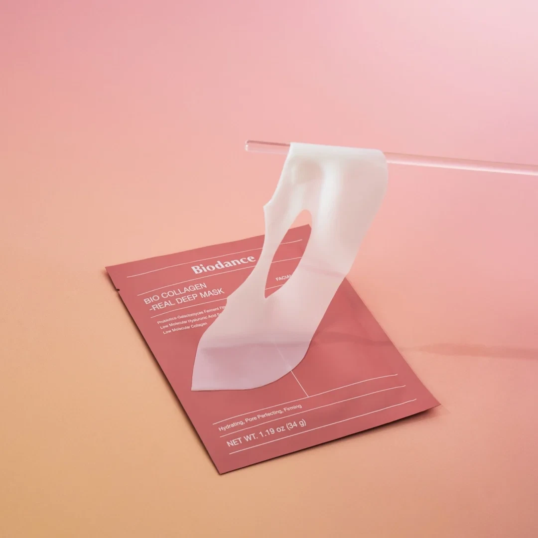 Biodance Bio-Collagen Real Deep Mask held above the packet