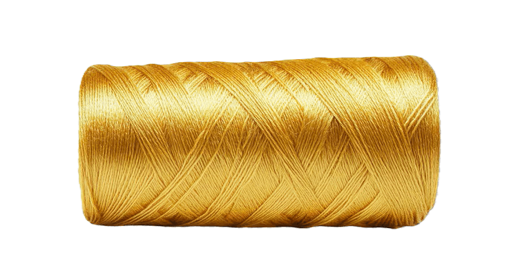 A spool of shiny golden thread