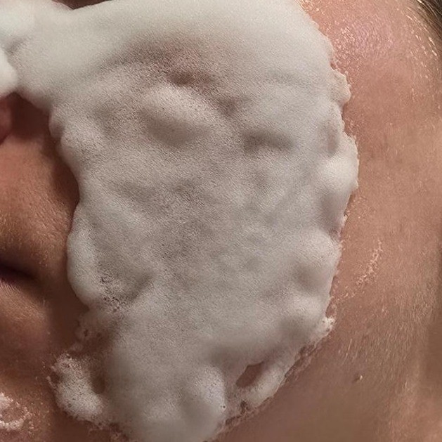 Bubble mask after about a minute application - showing rich foam